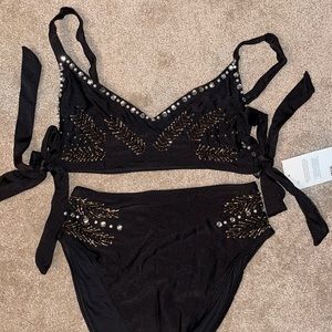 BRAND NEW Embellished Black Bikini
